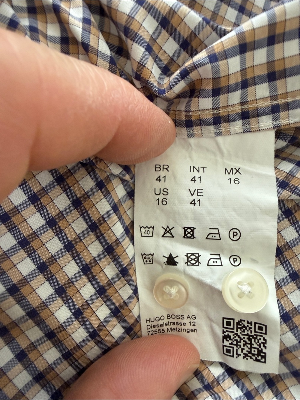 BOSS Cotton Brown and White Checked Dress Shirt - Picture 4 of 6